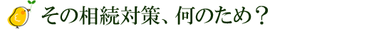 その相続対策、何のため?